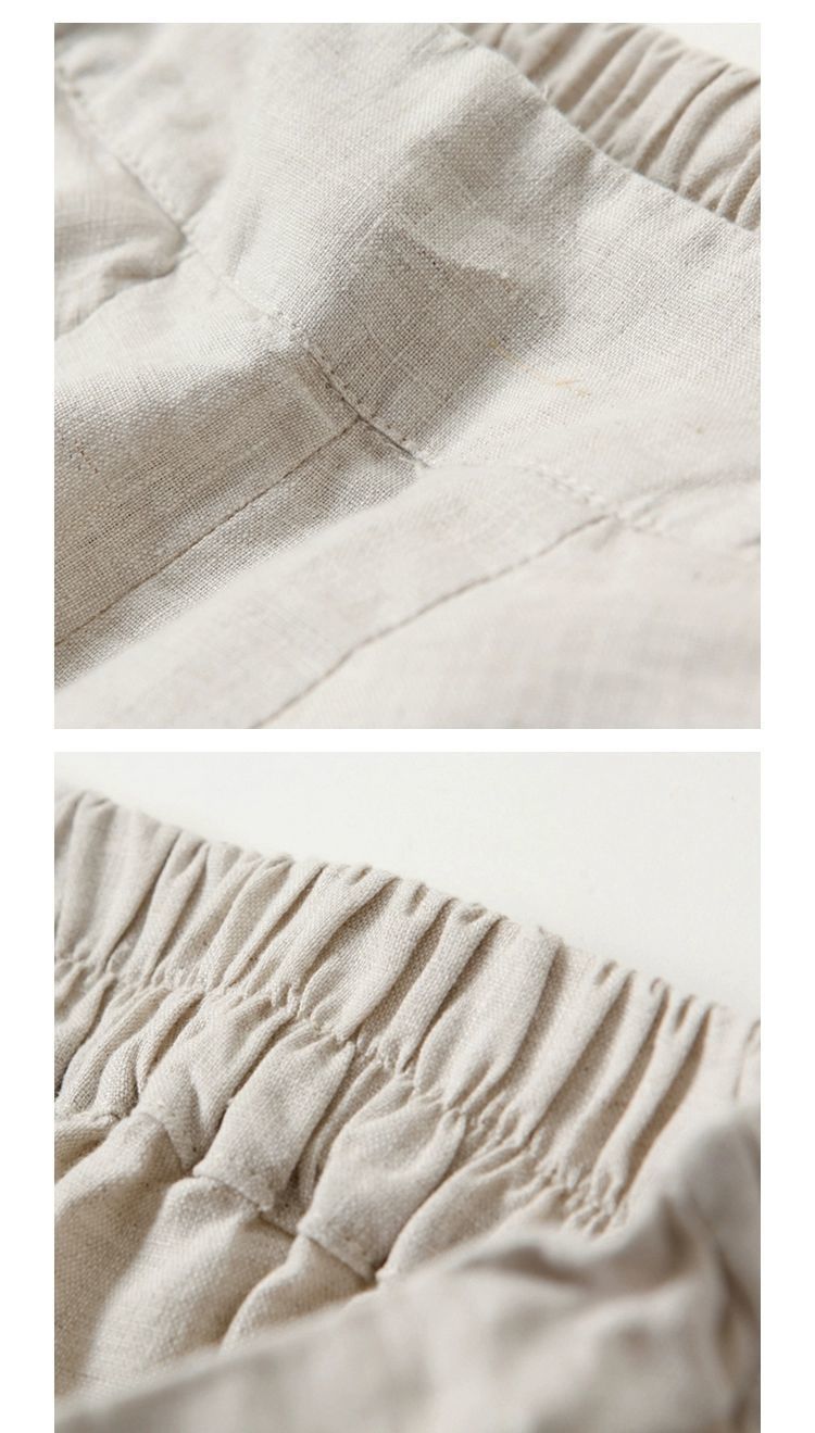 Dam Bred Benbyxor Hög Midja med Resår i Midjan Snygga Bomullsblandning 5