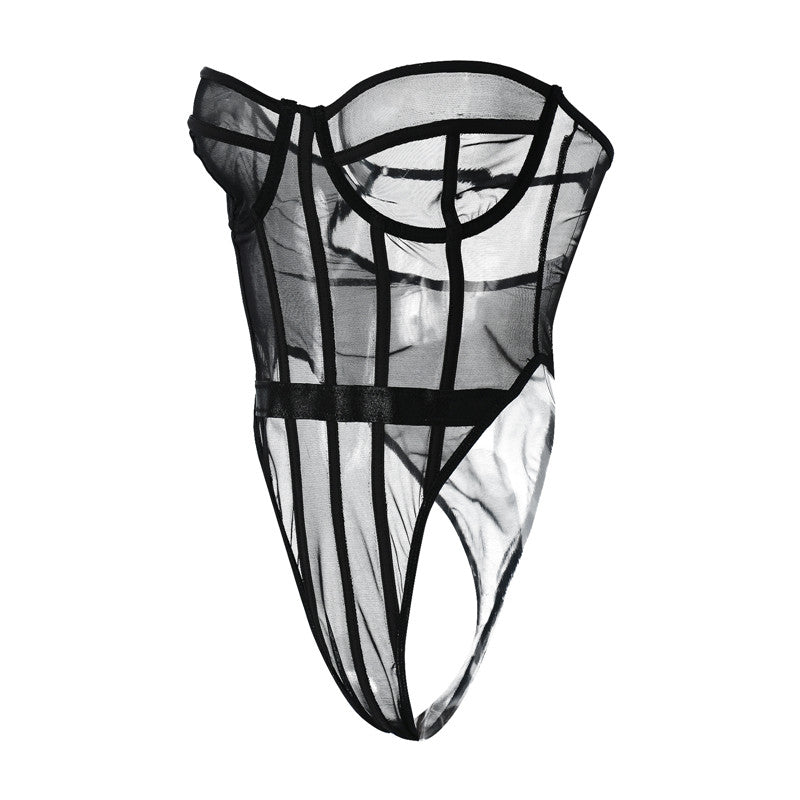 Dam Bodysuit Transparent Slim Fit Polyester-4