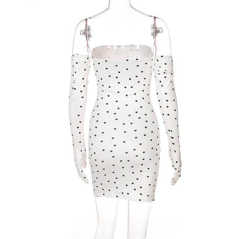 Kvinna Miniklänning A-linjeformad Hjärttryck Polyester-6