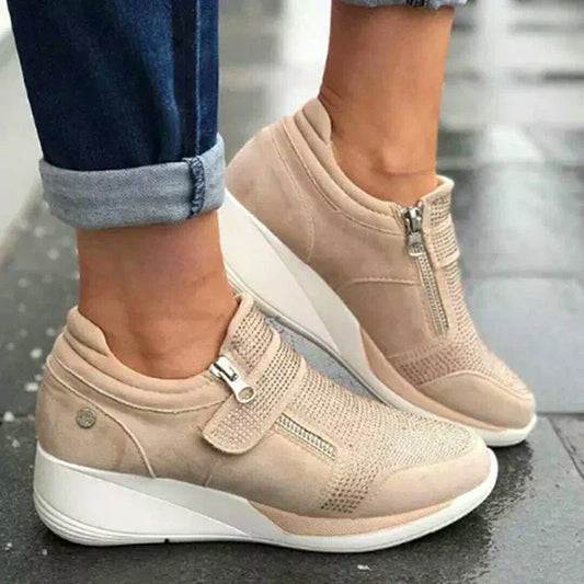Dam Sneakers Ortopedisk Stil Med Halkfri Sula och BlixtlÄs-1