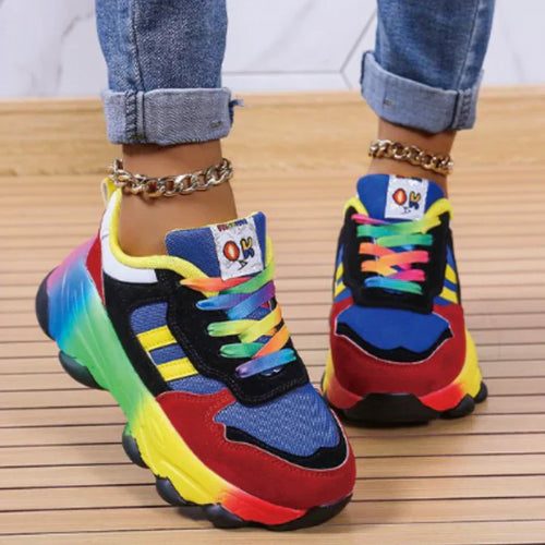 Dam Sneakers Regnbåge Hög Sula Syntetisk Komfort-1