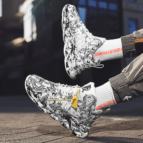 Herr Sneakers Grafiskt Tryck Högteknologisk Design Syntetisk Komfort-1