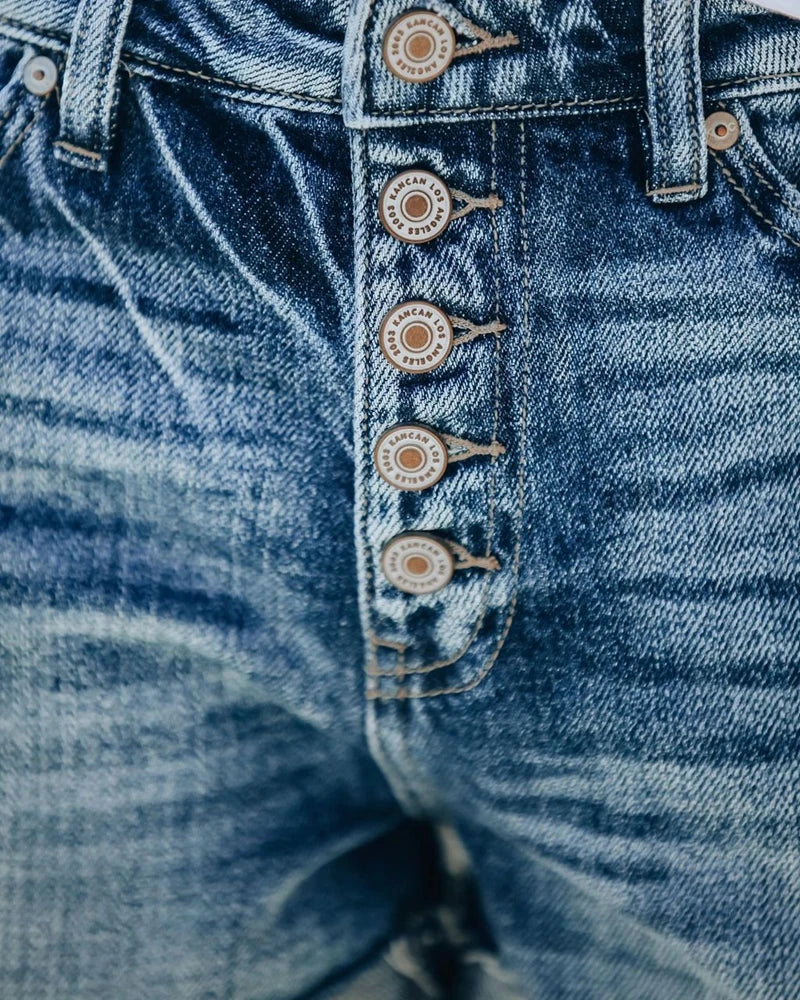 Kvinnors Korta Jeans Hög Midja Bomull Trasiga-5