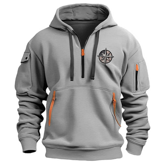 Hoodie Herr Leo Design Mjuk Bomull-1