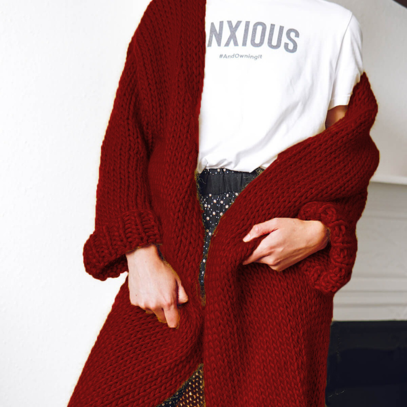 Variant image for Kvinnor Lång Kofta Stickad Polyester Modern Design-46