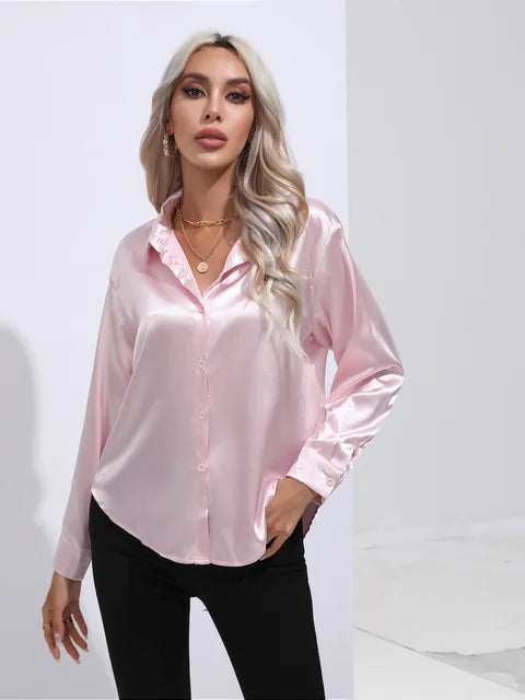 Dam Satinblus Elegant Mångsidig Satin 15