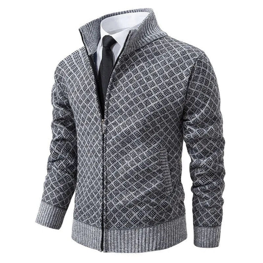 Herr Tröja i Jacquard Stil, Stickad Akryl, Mjuk och Varm, Normal Passform, Perfekt för Vardag och Fest 1