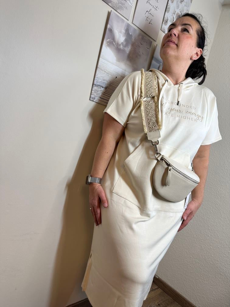 Dam Sweatklänning Med Huva Modal Polyester-5