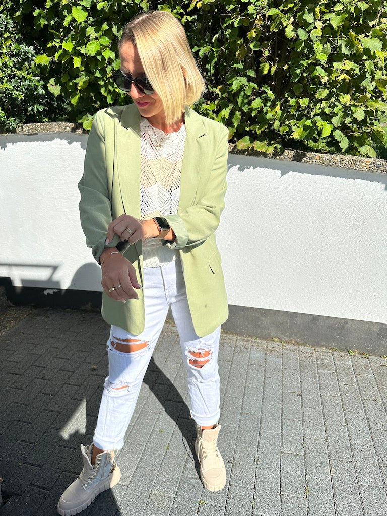 Dam Blazer Oversized Mjuk Polyester-6