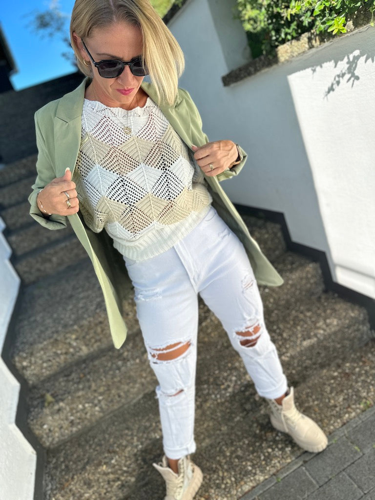 Dam Blazer Oversized Mjuk Polyester-5