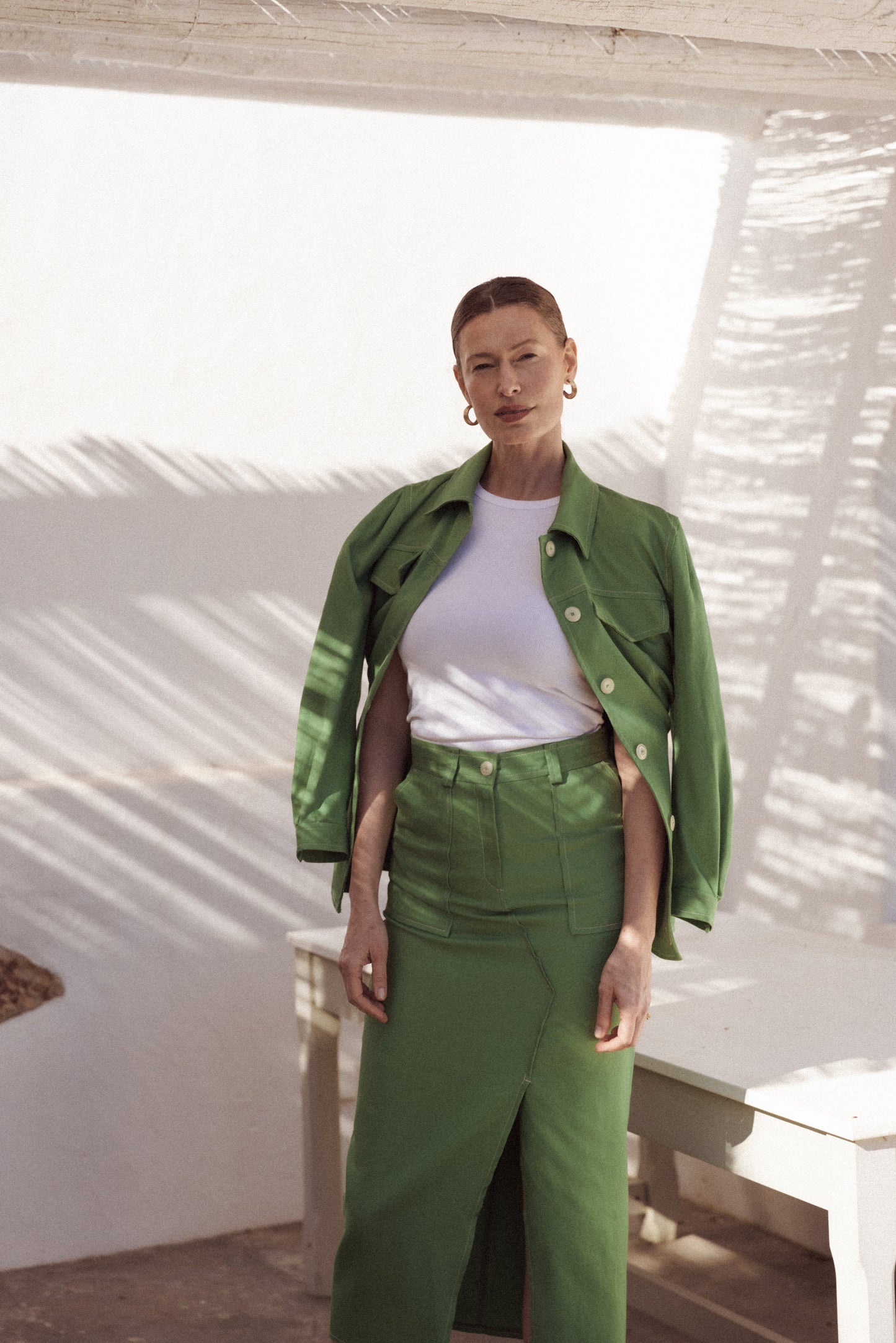 Damkjol Knapp Blixtlås 100% Bomull med Fickor-4