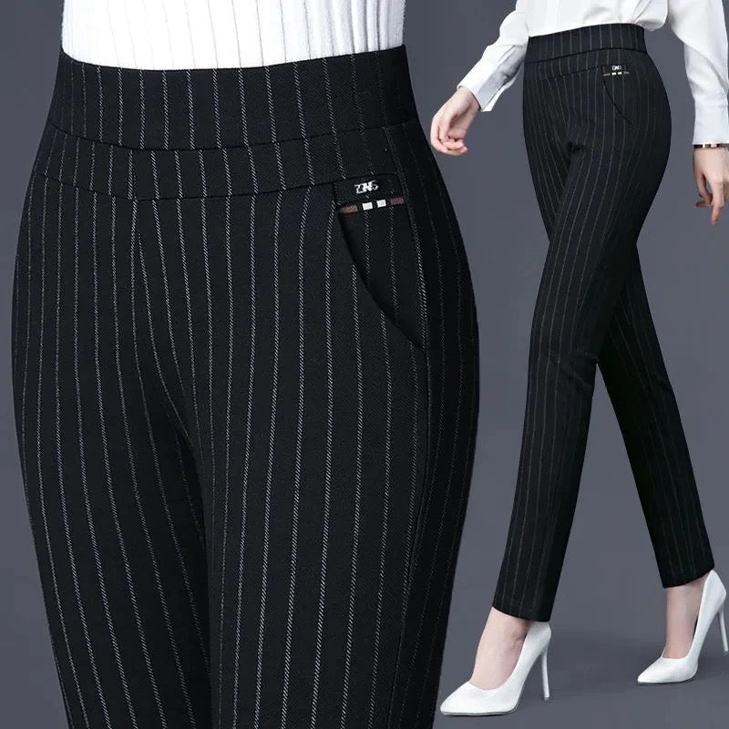 Stretchbyxor Dam Hög Midja Elastisk Material för Komfort och Stil-1