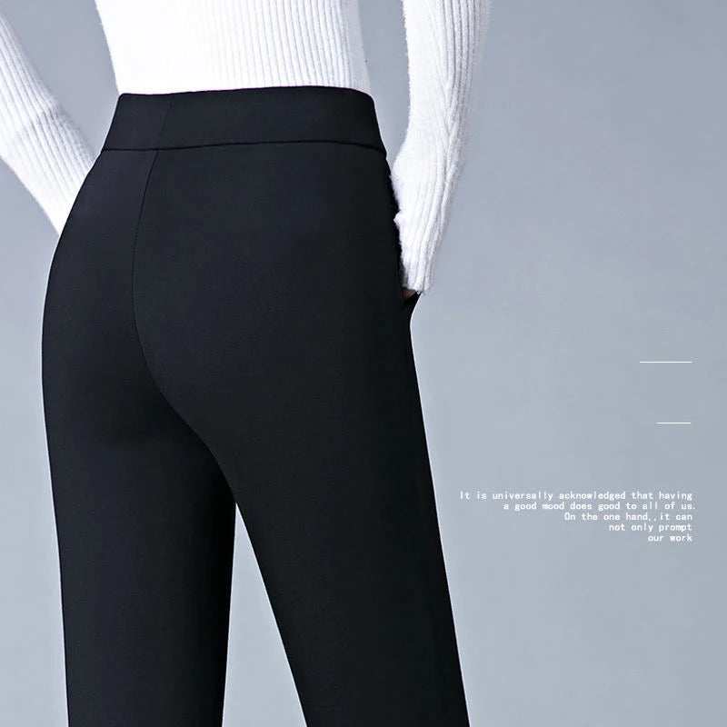 Stretchbyxor Dam Hög Midja Elastisk Material för Komfort och Stil-3