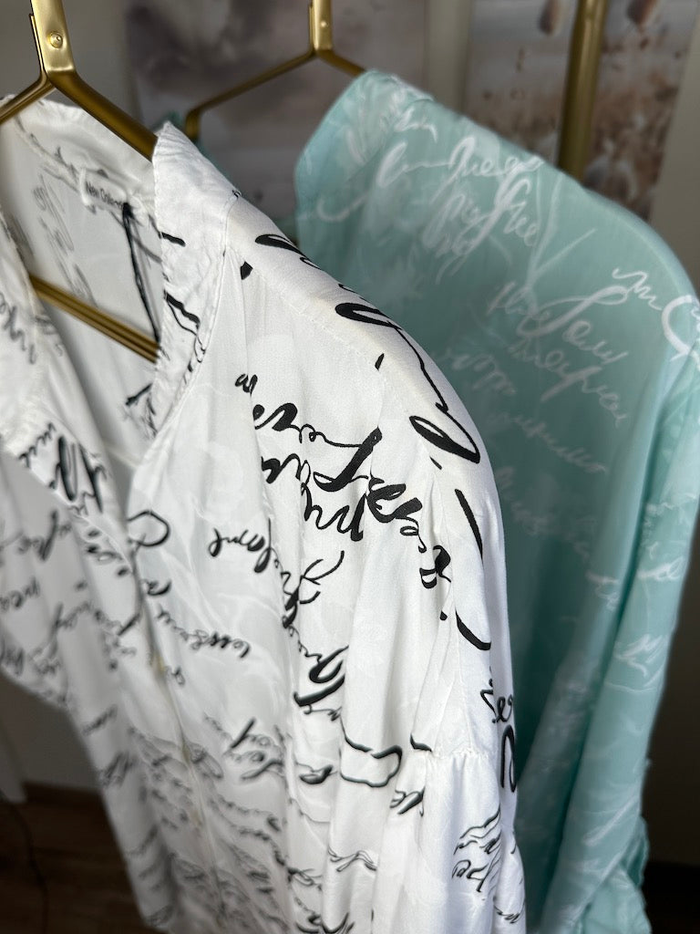 Dam Lång Blus Wolff Print 100% Polyester-4