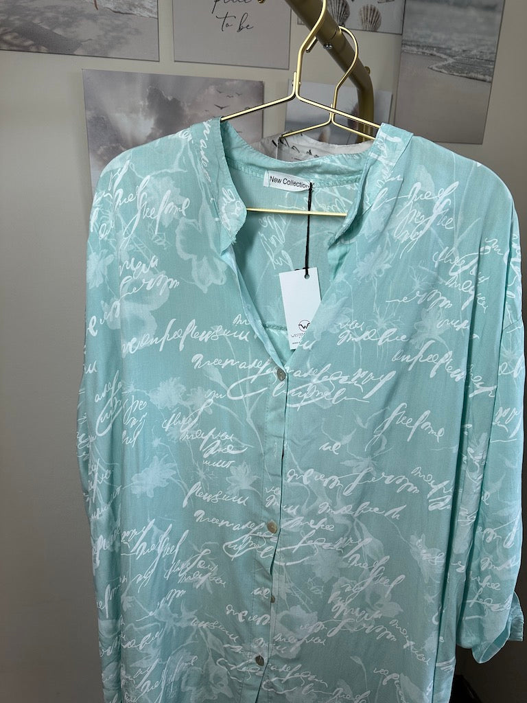 Dam Lång Blus Wolff Print 100% Polyester-6