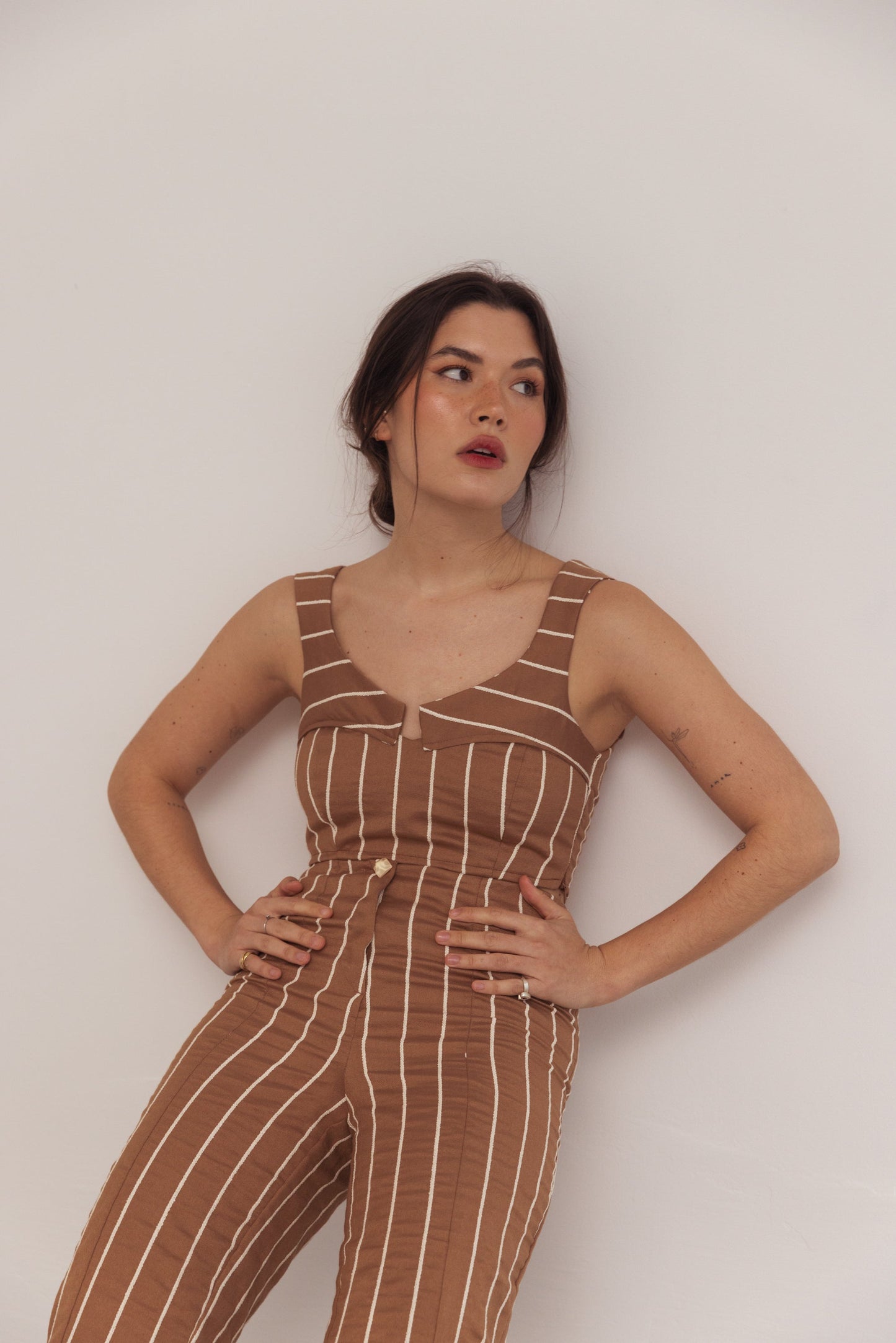 Dam Crop Top Fräsch Polyester Med Breda Remmar-4