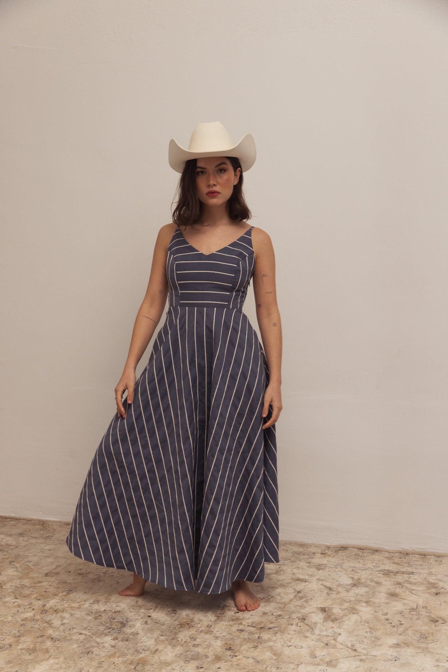 Damklänning A-silhuett Spaghettiband Polyester för Kvinnor-5