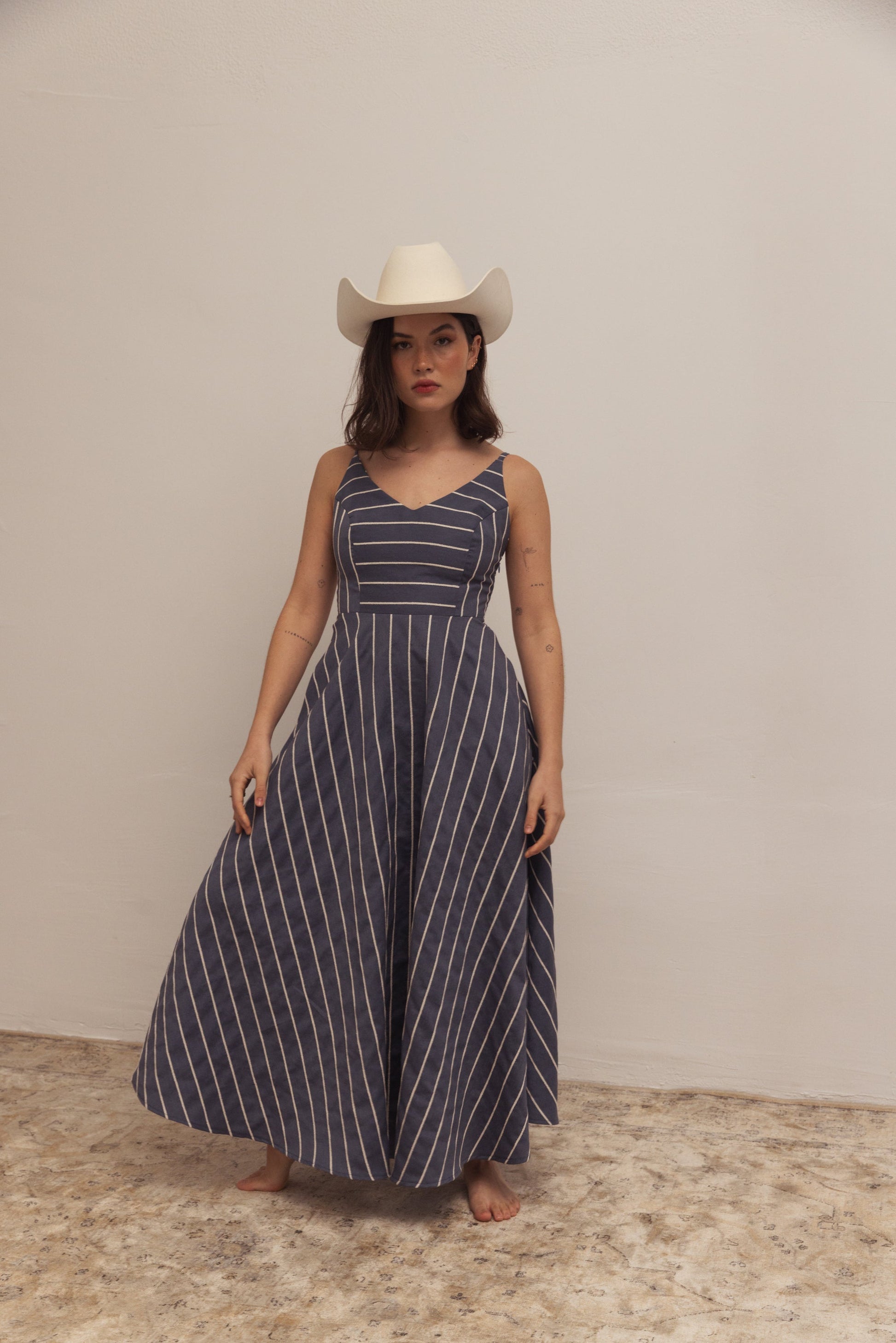 Damklänning A-silhuett Spaghettiband Polyester för Kvinnor-5