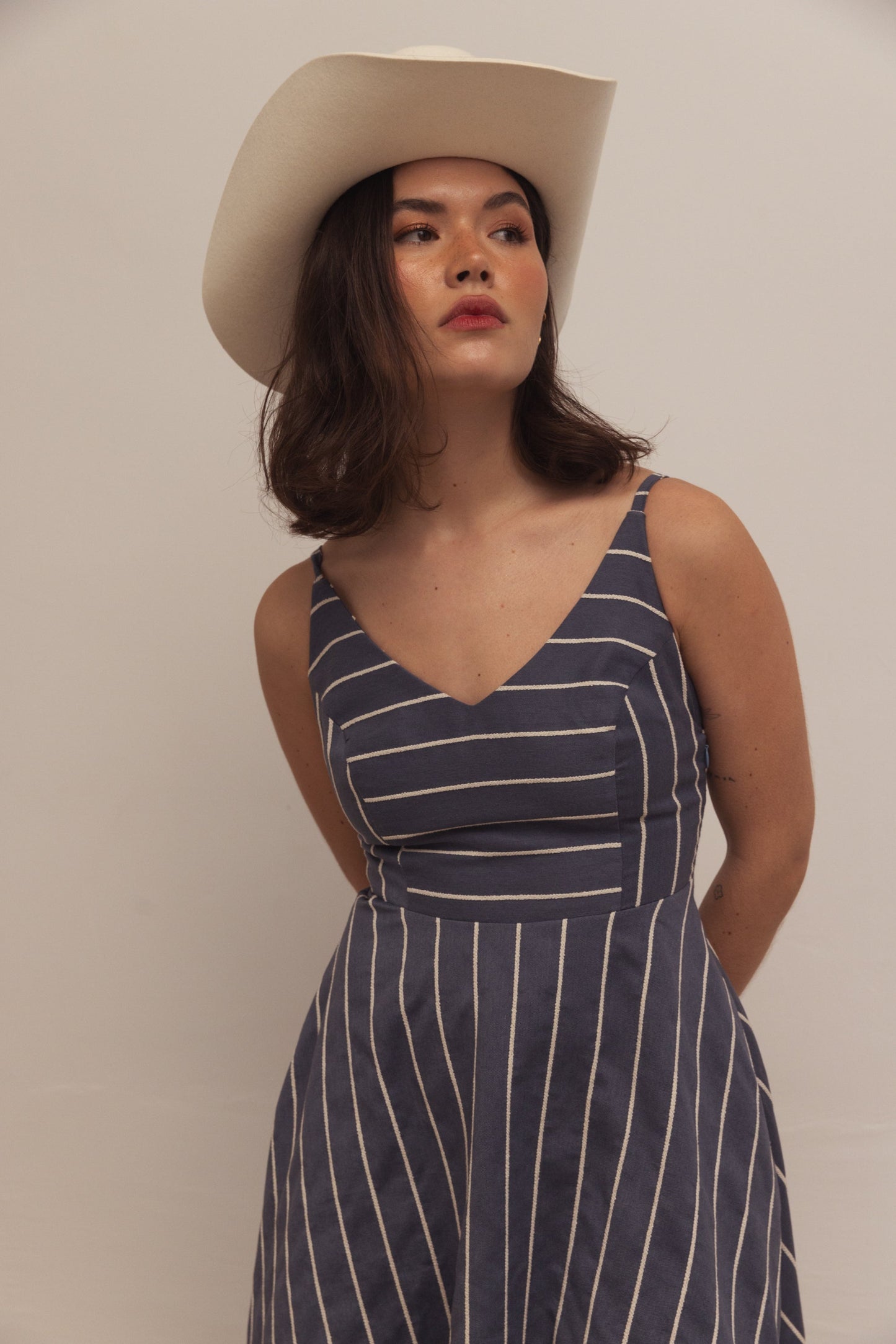 Damklänning A-silhuett Spaghettiband Polyester för Kvinnor-3