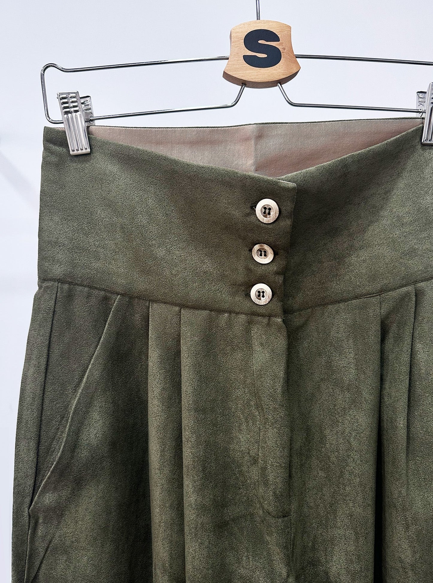 Snygga Byxor Dam Avslappnad Mocka-3