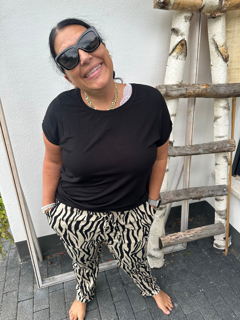 Snygga Byxor Dam Marlene Zebramönster Stretch Material Plusstorlek-5