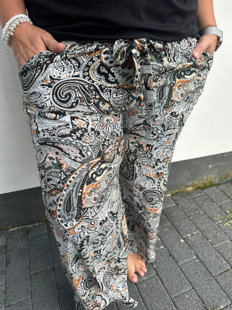 Snygga Byxor Dam Marlene med Bälte Elastiskt Material-5