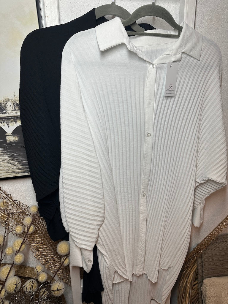 Dam Blus Vattenfall Polyester Elegant Svartvit-2