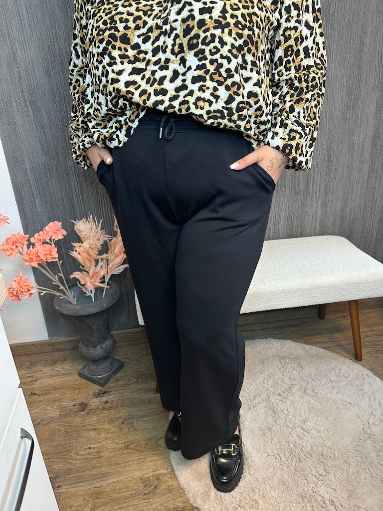 Byxor med Resår i Midjan Dam Lös Passform Modal Polyester Elastan-6