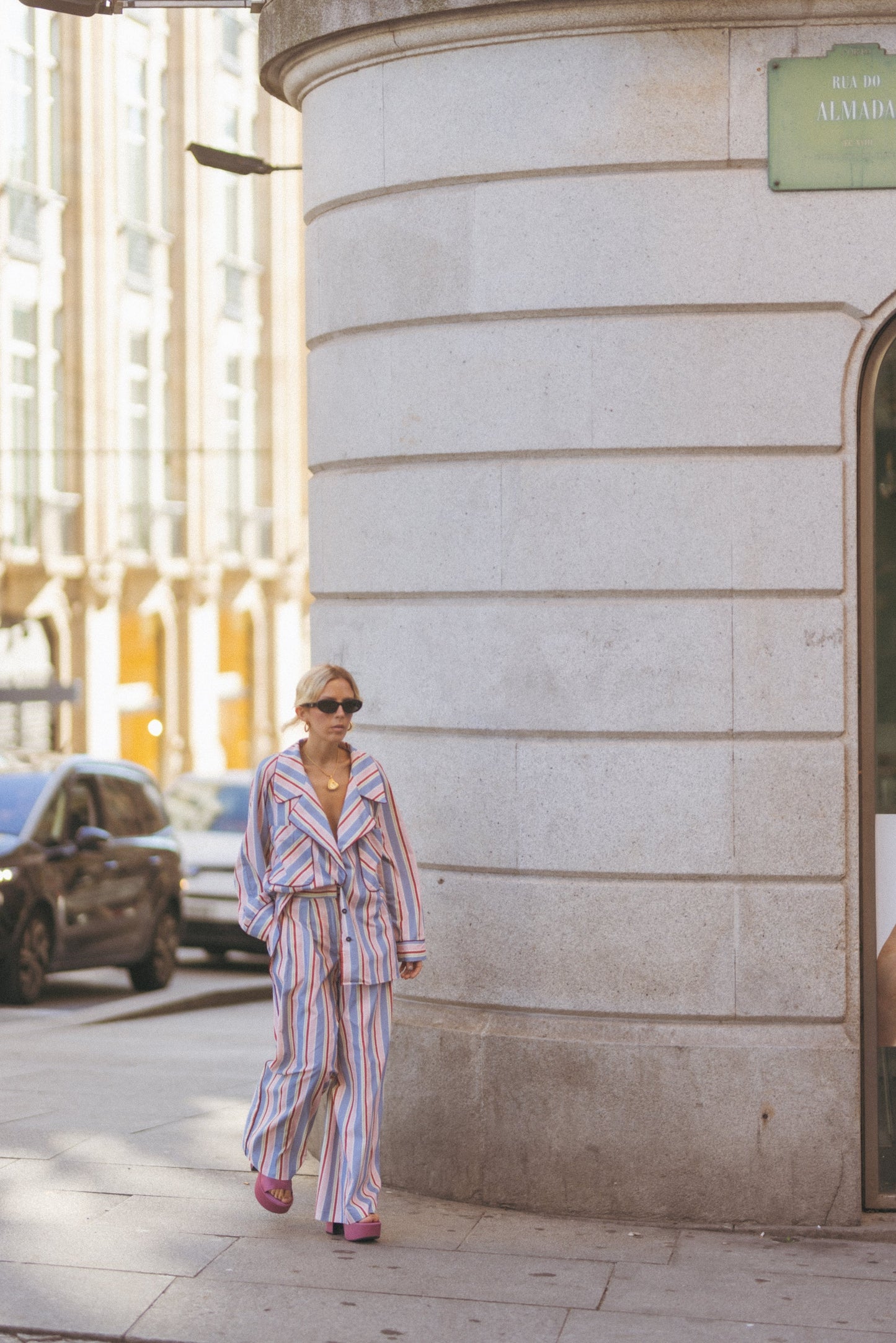 Snygga Byxor Dam Hög Midja med Knivfickor i 100% Bomull-1