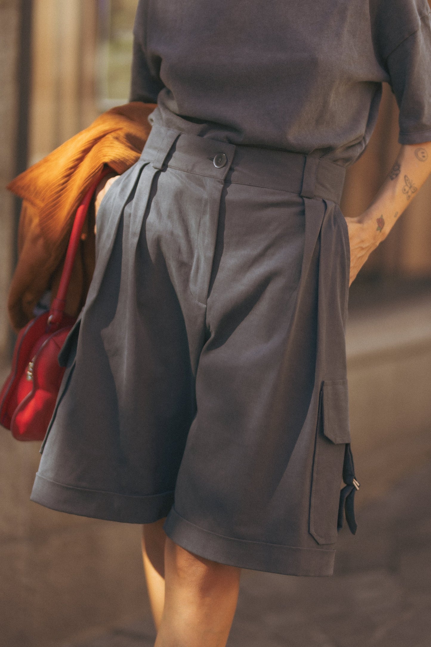 Herr Shorts Militärinspirerade Lätt Material-3