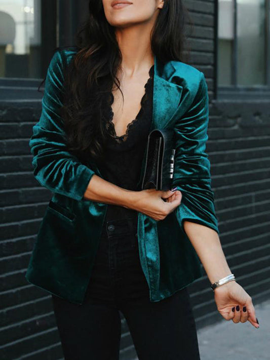 Kvinnors Blazer Elegant Velour-1