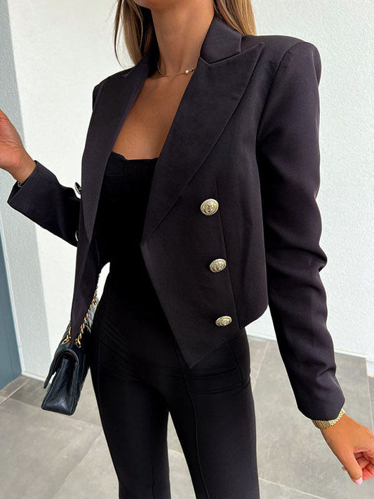 Kvinna Beskuren Blazer Modern Högkvalitativt Tyg-1
