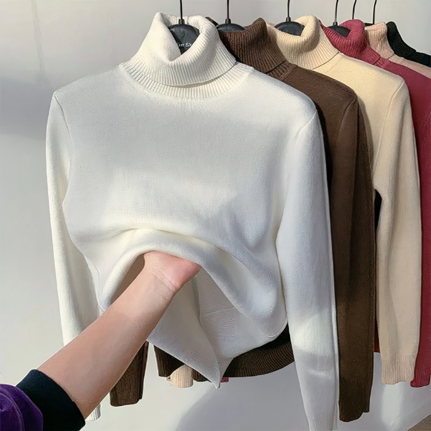 Herr Turtleneck Tröja Sammet Fodrad 4