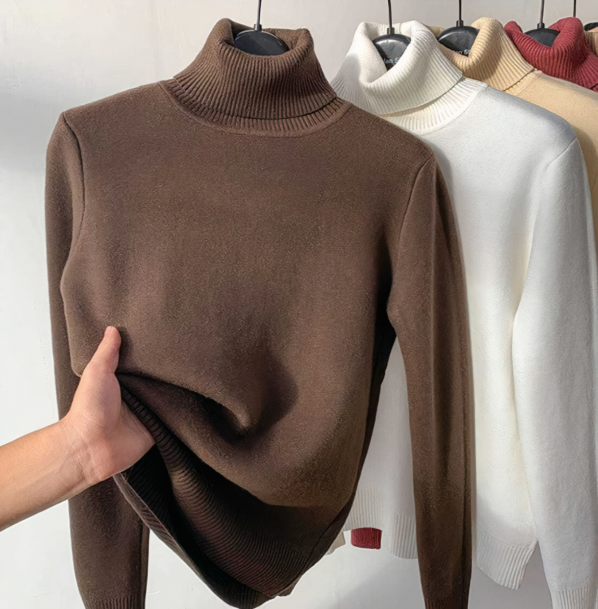 Herr Turtleneck Tröja Sammet Fodrad 2