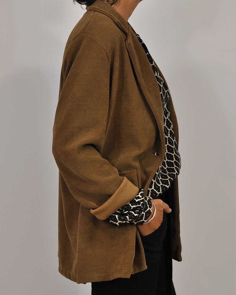 Dam Midi Blus V-ringning Lätt Material-3