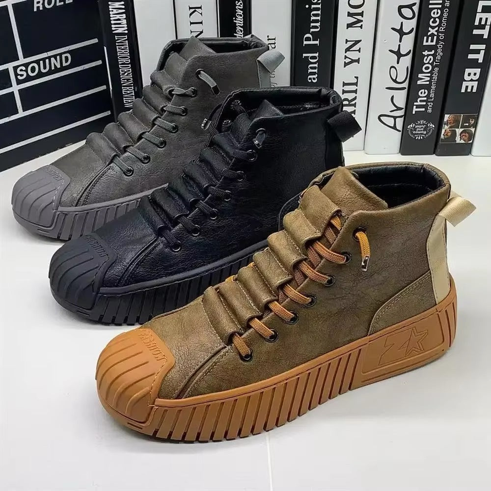 Herr Sneakers Medelhög Axel Mesh och Läder för Sport och Vardag-2