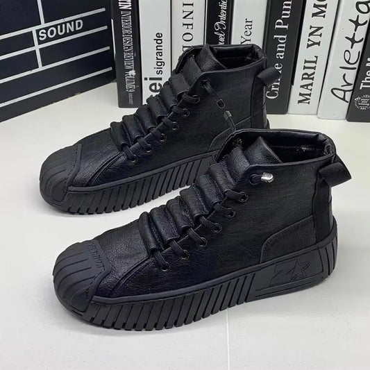Herr Sneakers Medelhög Axel Mesh och LÀder för Sport och Vardag-1