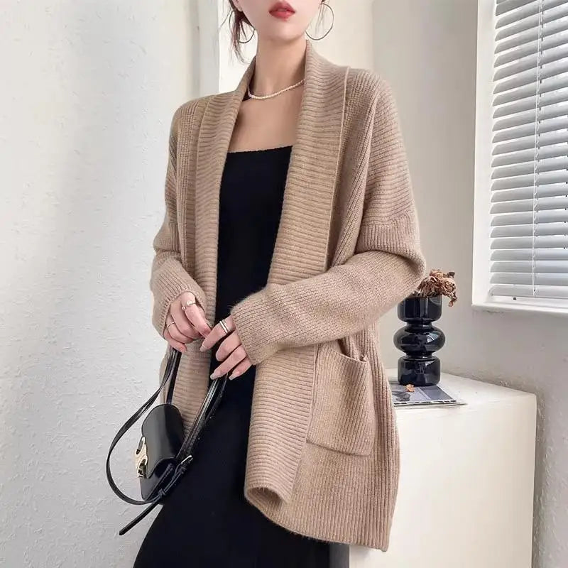 Kvinnors Lång Väst Öppen Front Syntetisk-1