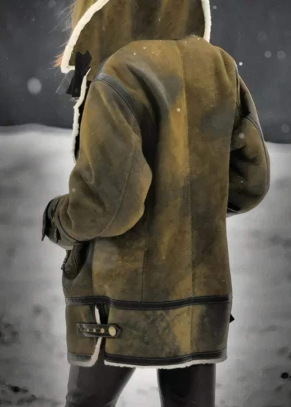 Dam Vinterjacka Lång Elegant Högkvalitativ Syntetisk-3