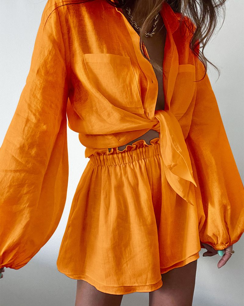 Variant image for Dam Casual Suit Ruffled Polyester Shorts-6