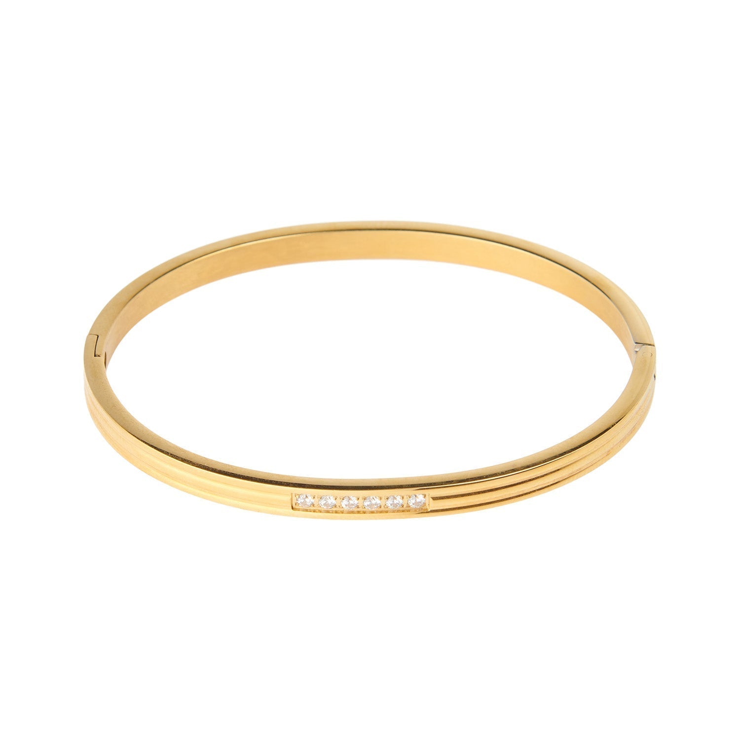 Kvinnors Guld Armband med Kristaller Elegant Minimalistisk Design-2
