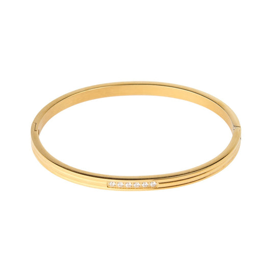 Kvinnors Guld Armband med Kristaller Elegant Minimalistisk Design-1