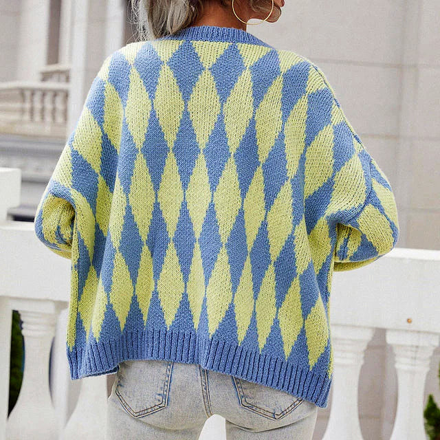 Kardigan Dam Lång Kofta Avslappnad 100% Akryl-2