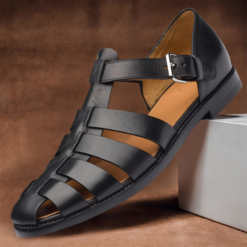 Herr Sandaler Gladiatorstil Gummi Syntetiska Remmar-5