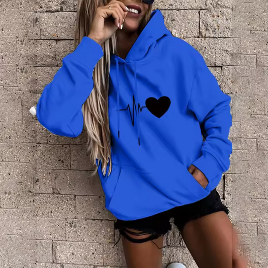Hoodie Herr med Tryck av Mjuk Bomull och Stor Huva 1