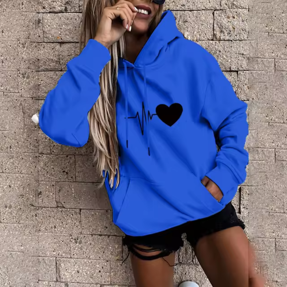 Hoodie Herr med Tryck av Mjuk Bomull och Stor Huva 6