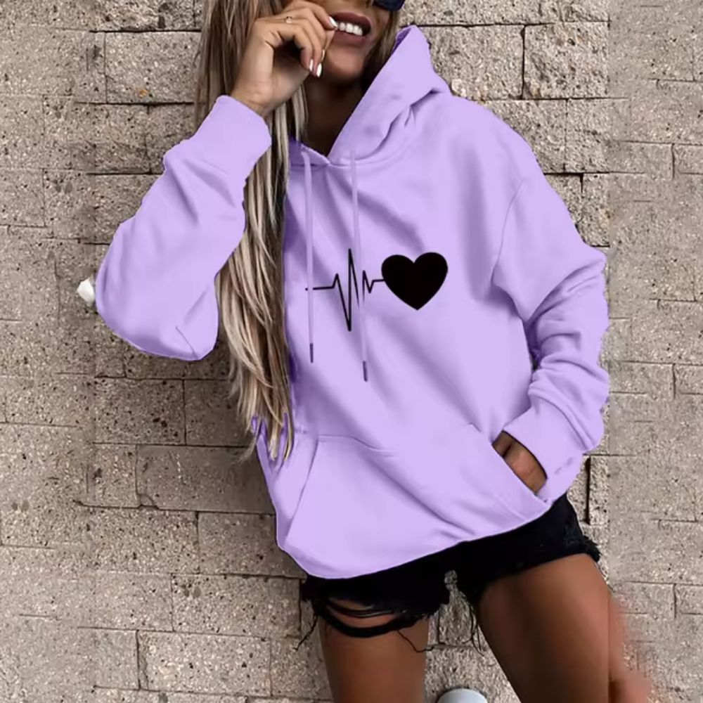 Hoodie Herr med Tryck av Mjuk Bomull och Stor Huva 3