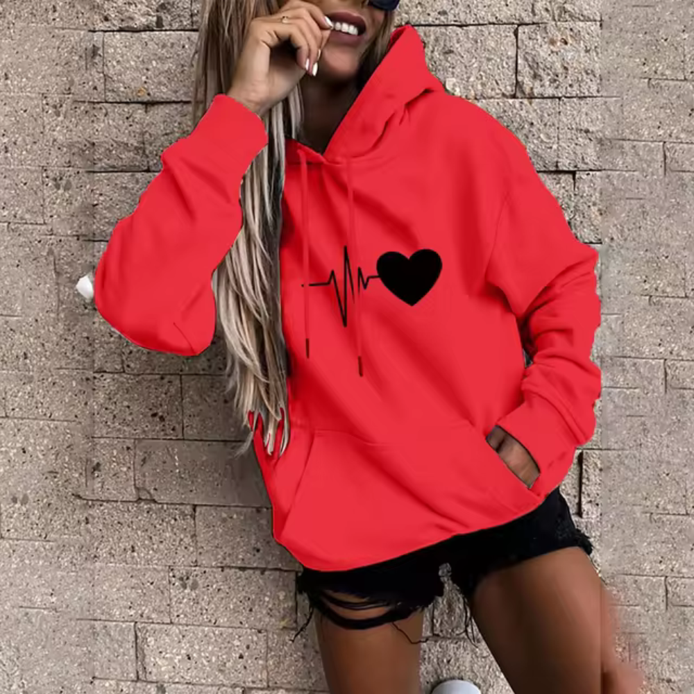 Hoodie Herr med Tryck av Mjuk Bomull och Stor Huva 9