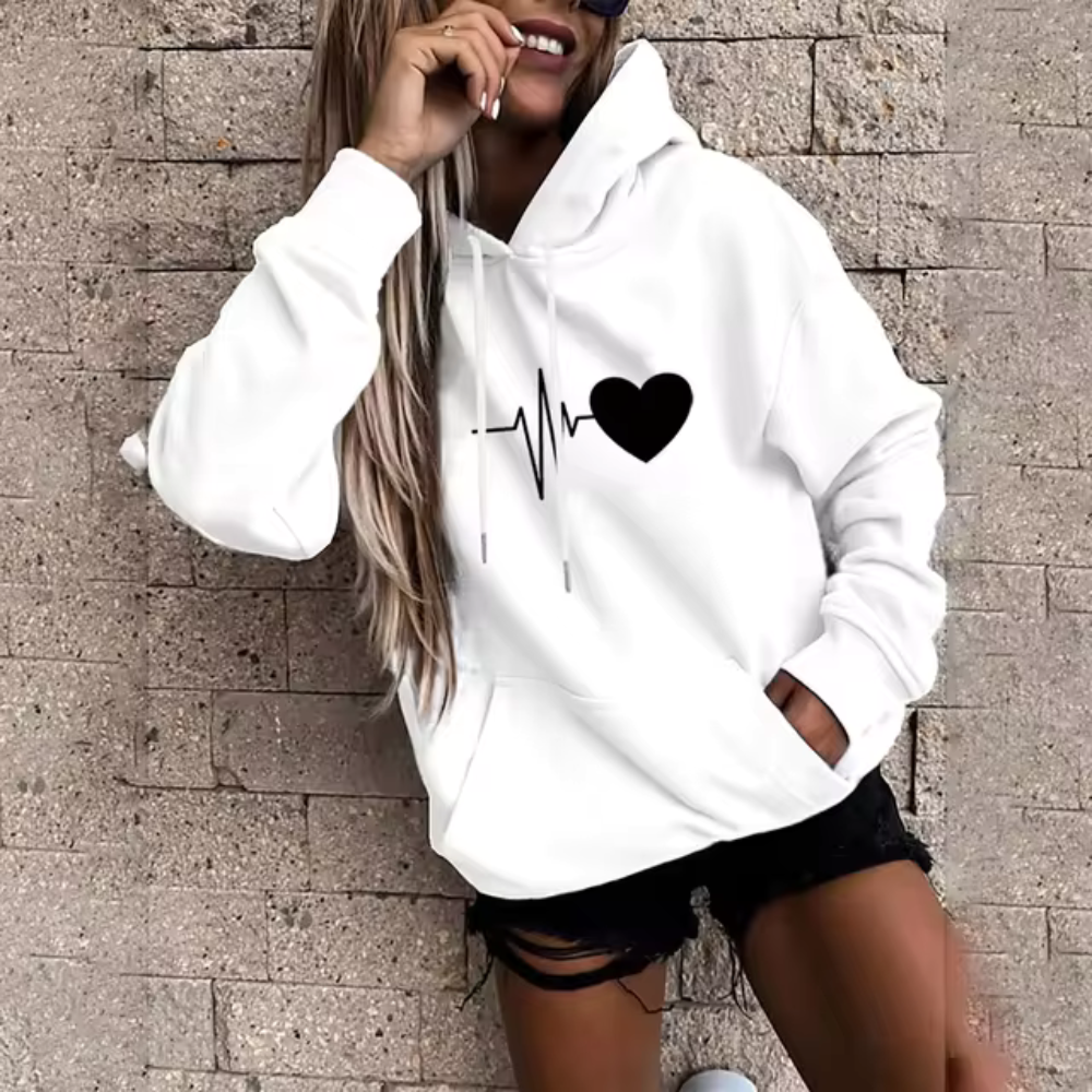 Hoodie Herr med Tryck av Mjuk Bomull och Stor Huva 10