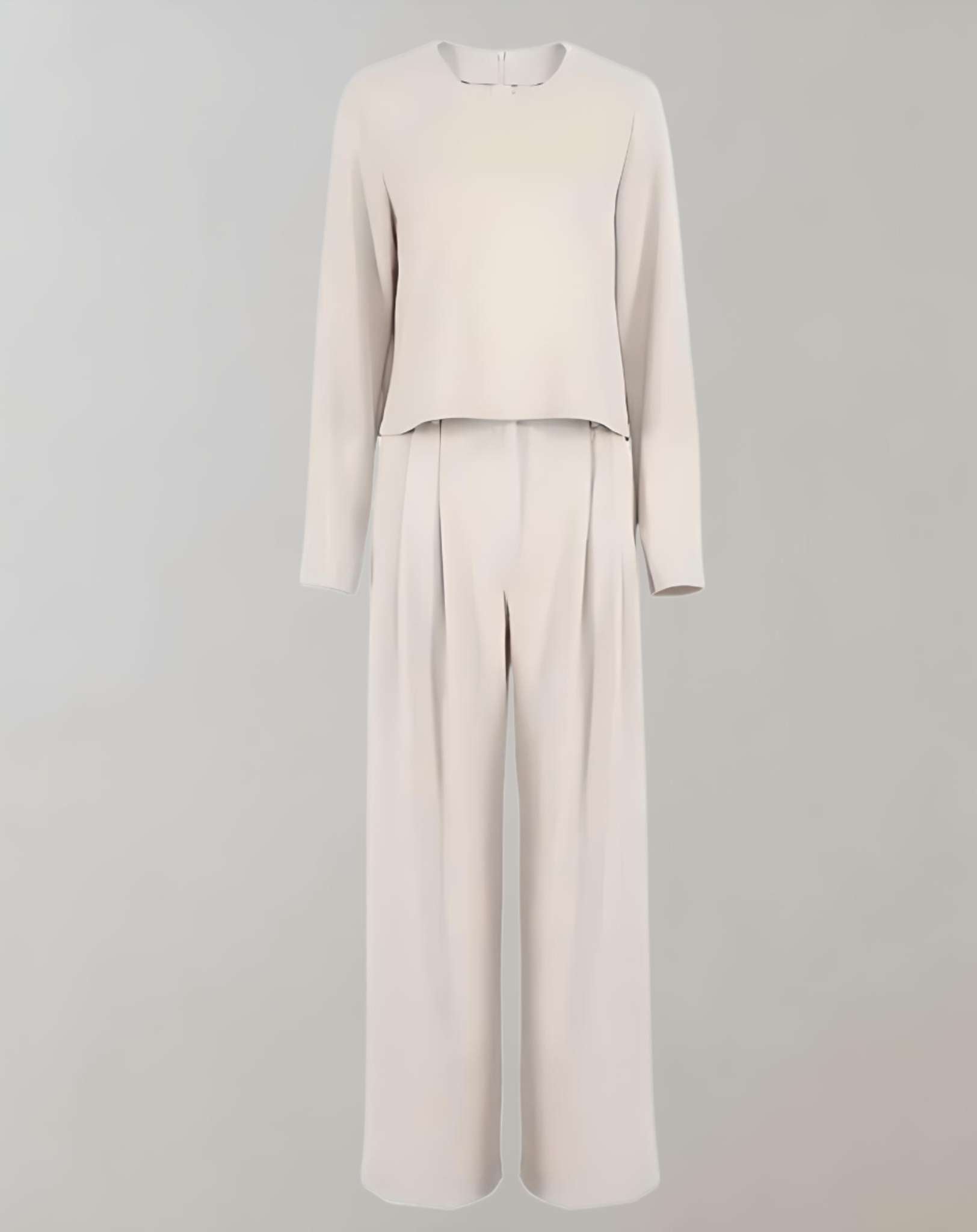 Kvinnors Byxor Hög Midja Breda Ben Andningsbart Tyg 3